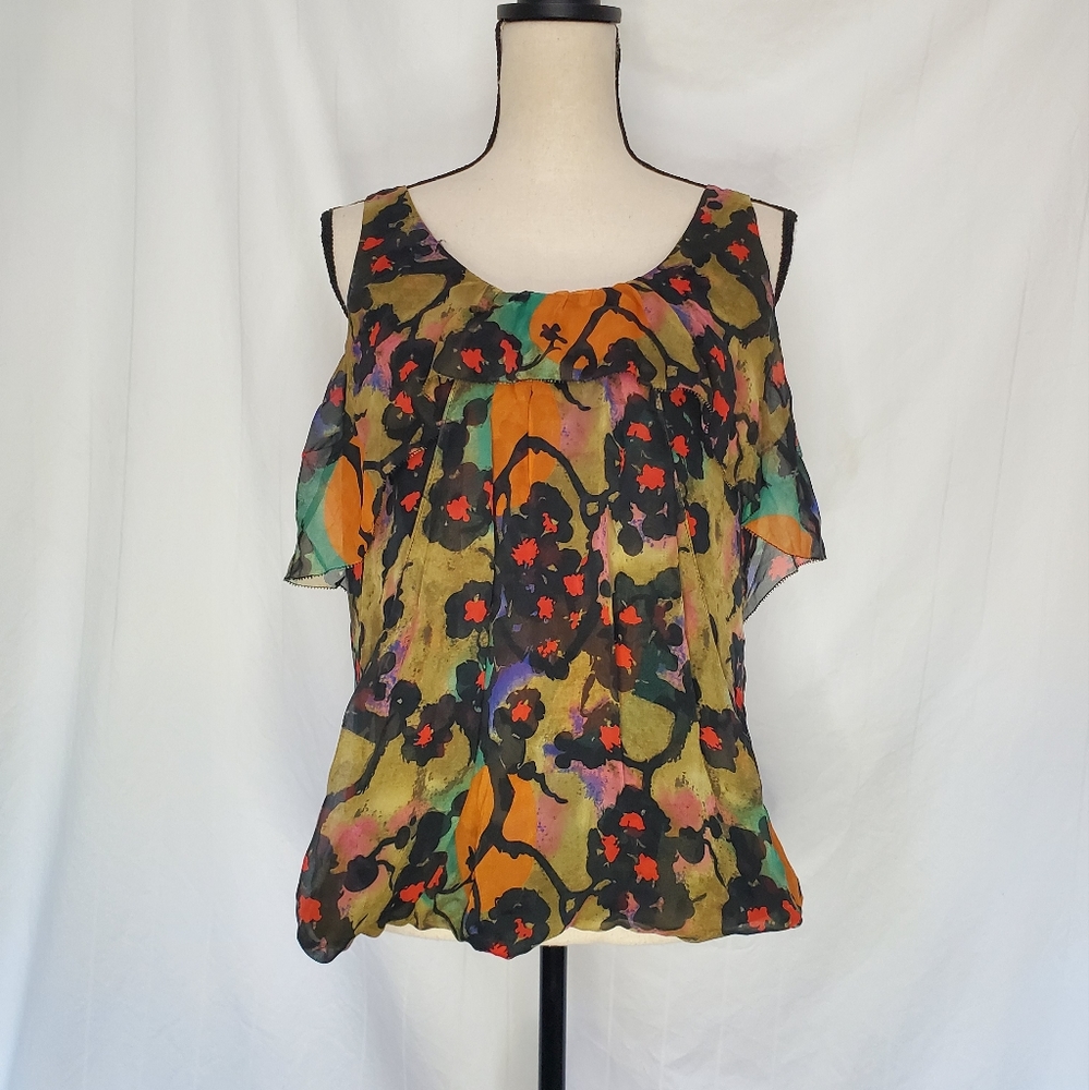 Diane Von Furstenberg Silk Patterned Sleeveless Blouse Top - Picture 1 of 5